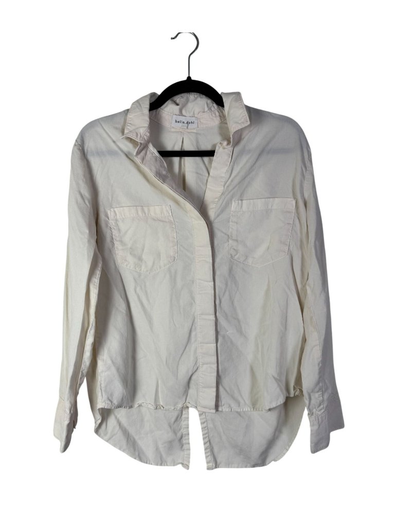 Bella Dahl Womens Ivory Tencel Lyocell Button Up Long Sleeve Shirt Top Medium